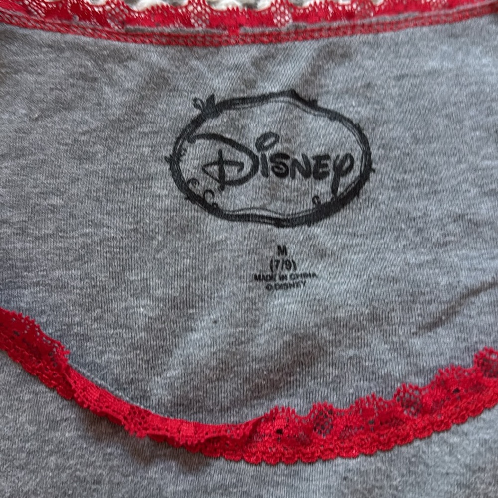 🎀Set of two Disney Mickey Minnie Red Gray Tank Pajama Tops juniors medium 7/9 - Picture 5 of 6
